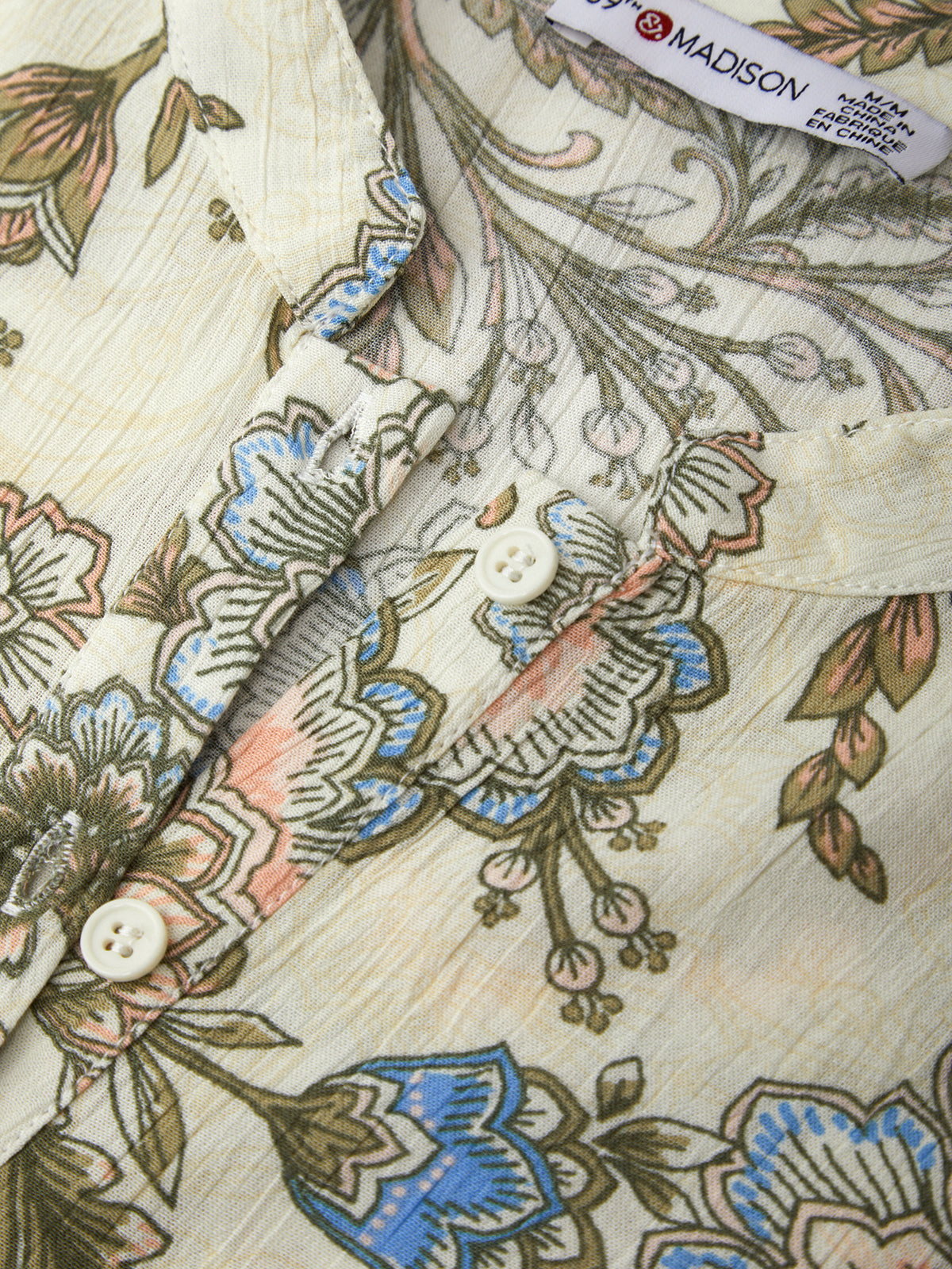 Floral Long Sleeve Popover Blouse