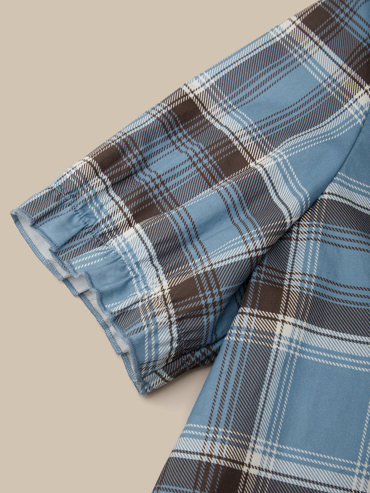 Plaid Puff Sleeve Top