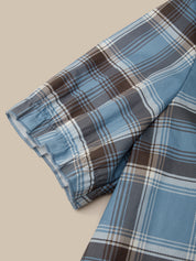 Plaid Puff Sleeve Top