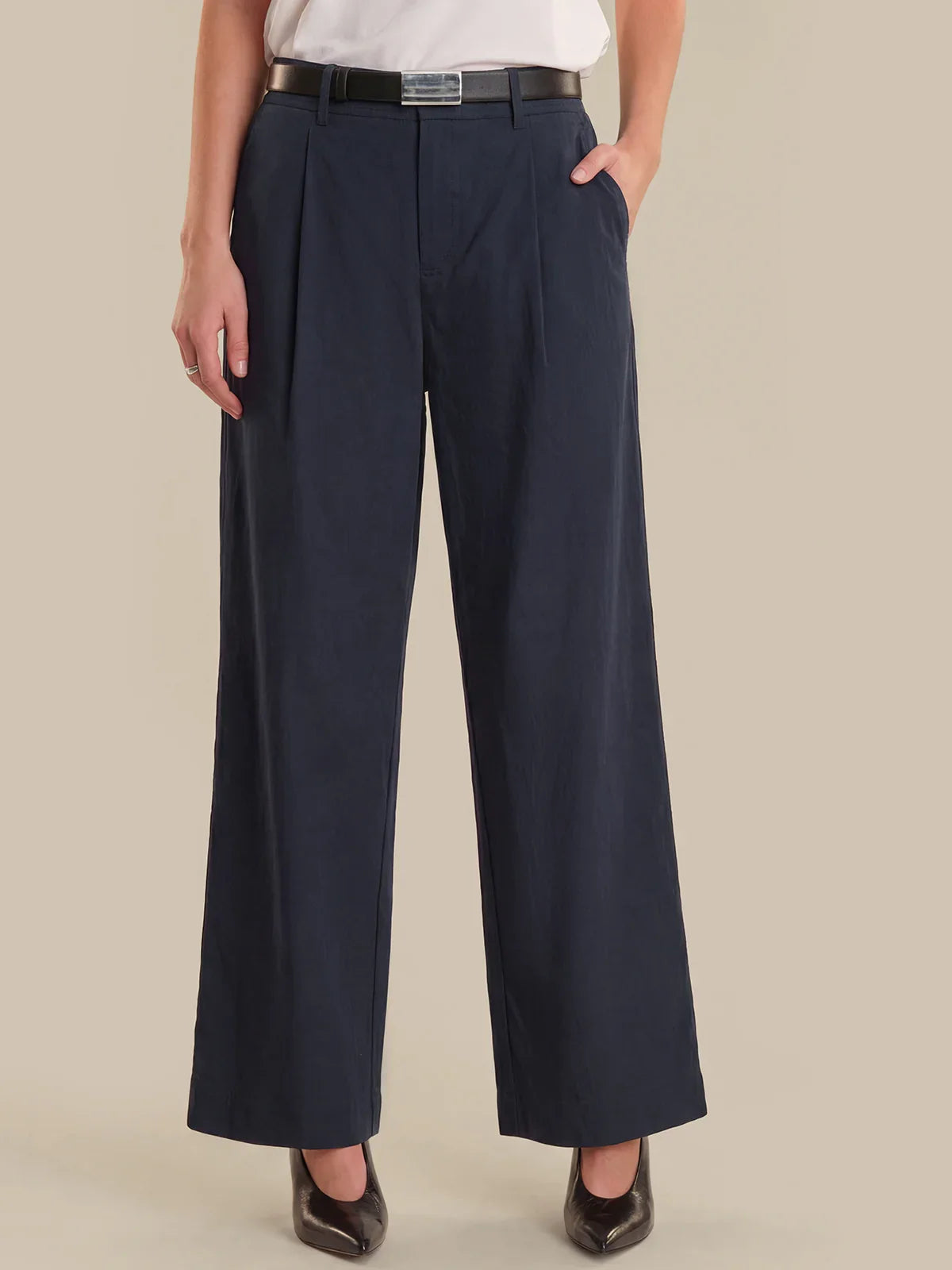 89th & Madison Pleated Wide Leg Pants Night Sky / 6