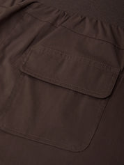 Close-up of a brown jacket with a pocket