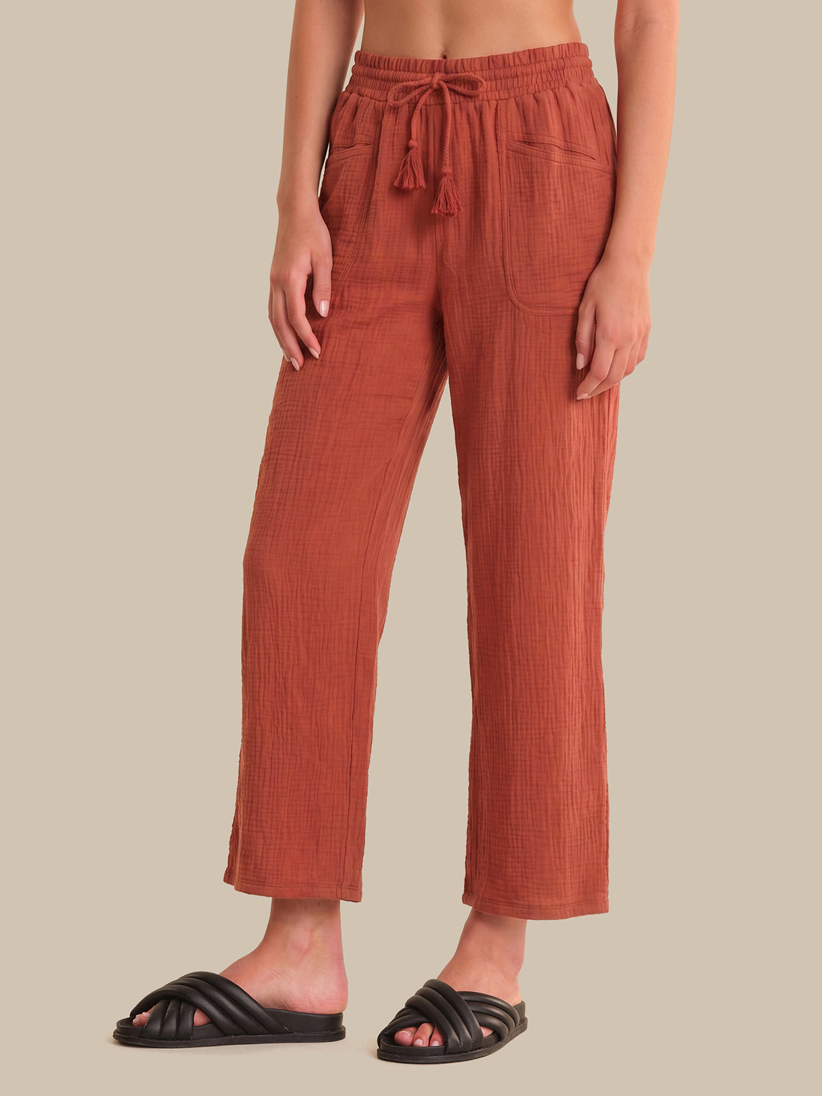 Drawstring Wide Leg Pants
