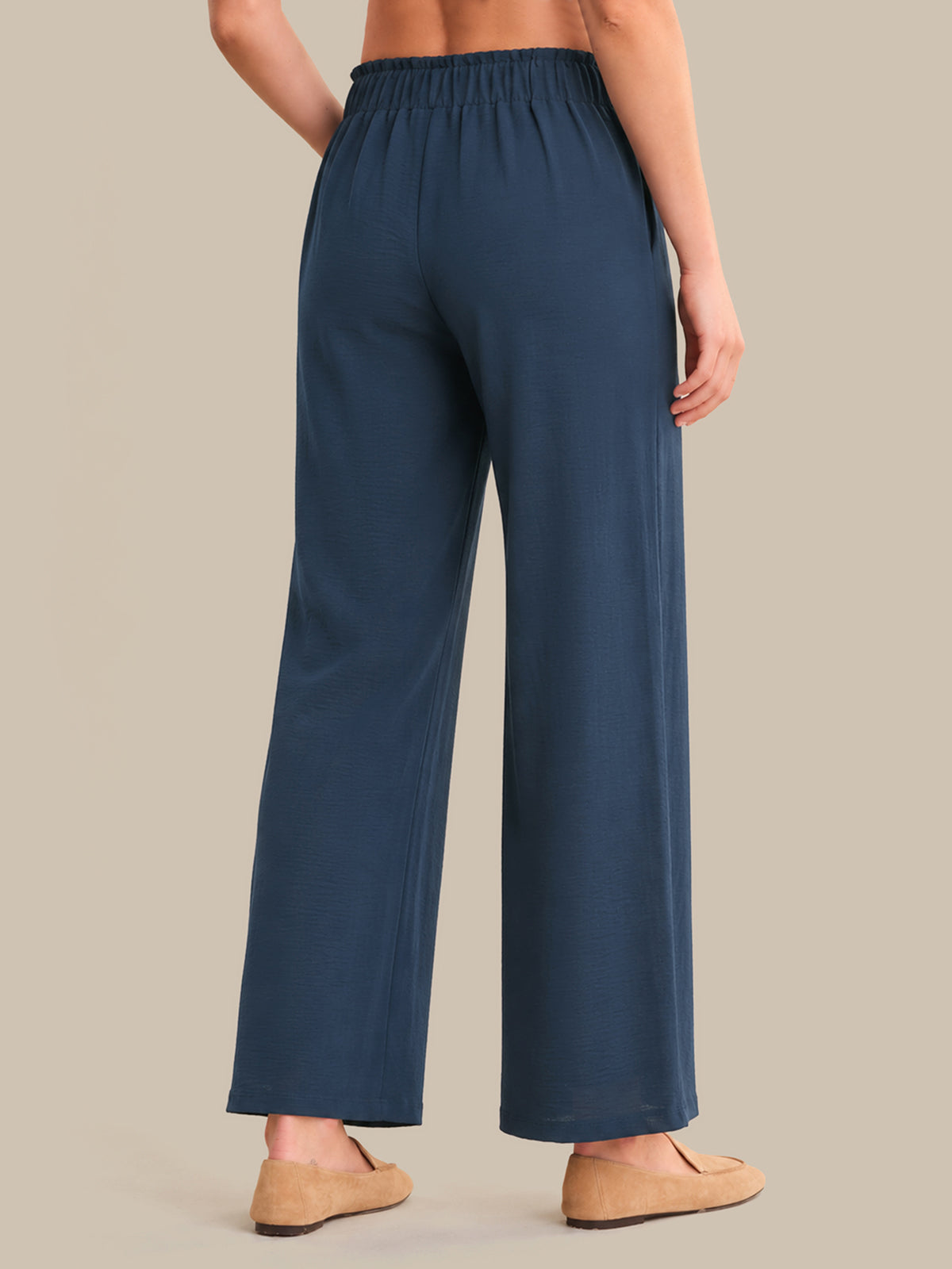 Drawstring Wide Leg Pants