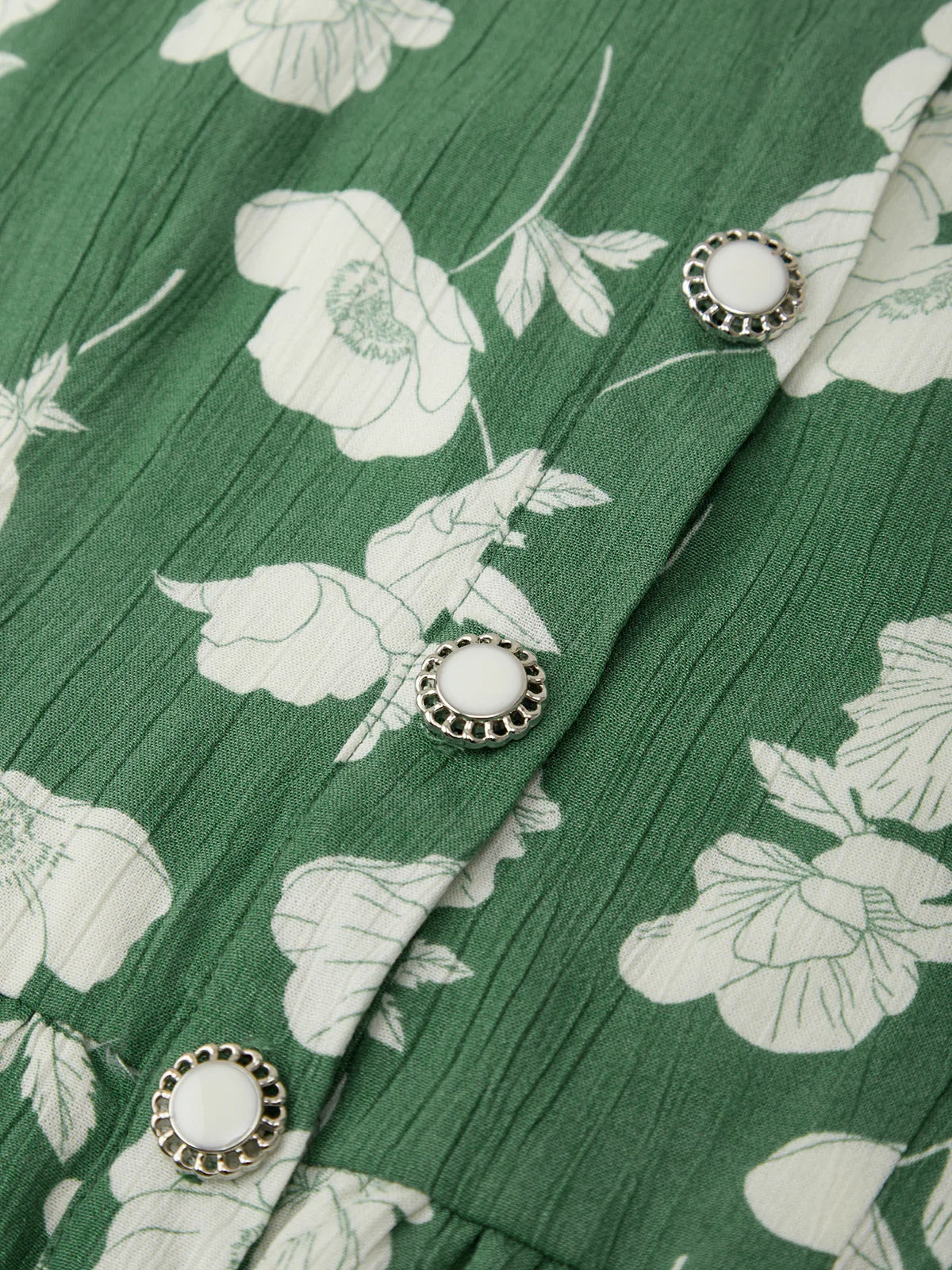 Floral Button Front Midi Dress