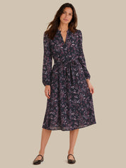 Floral Tie Waist Midi Dress