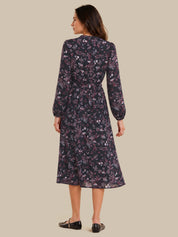 Floral Tie Waist Midi Dress