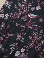 Floral Tie Waist Midi Dress