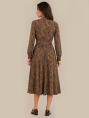 Paisley Print Belted Shirt Dress