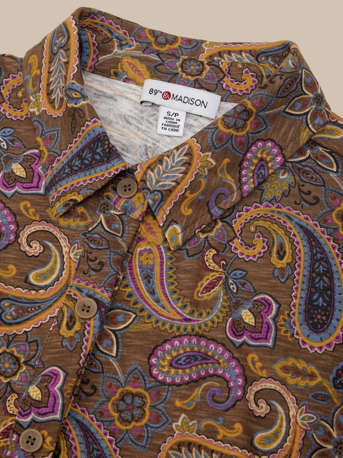Paisley Print Belted Shirt Dress