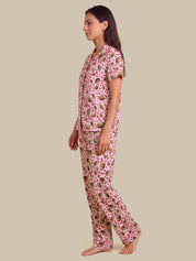 Print Short Sleeve Pajamas Set