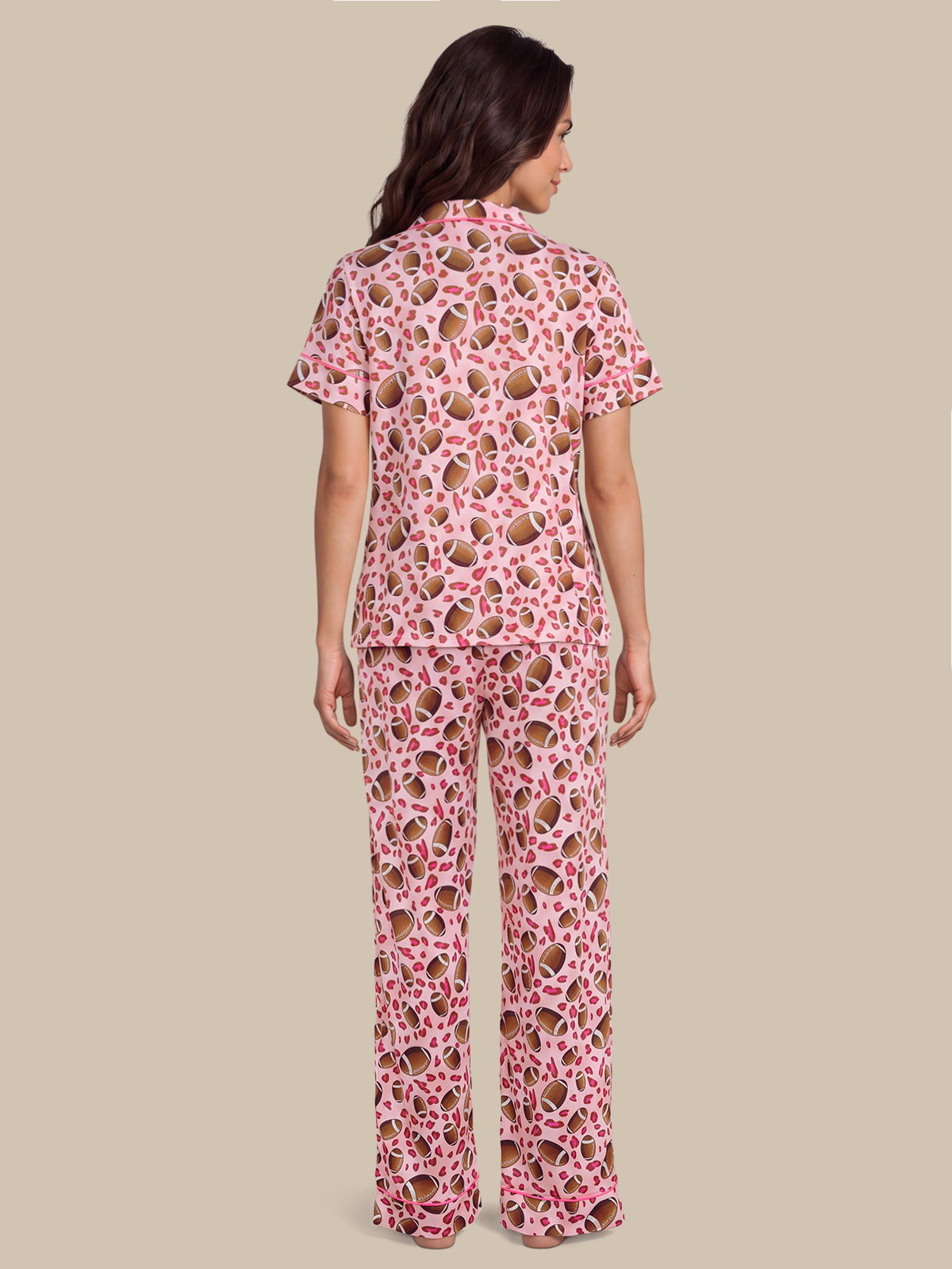 Print Short Sleeve Pajamas Set