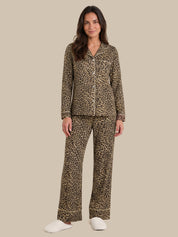 Contrast Piping Long Sleeve Pajamas Set