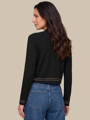 Sheer Hem Open Front Cardigan