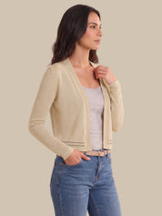 Sheer Hem Open Front Cardigan