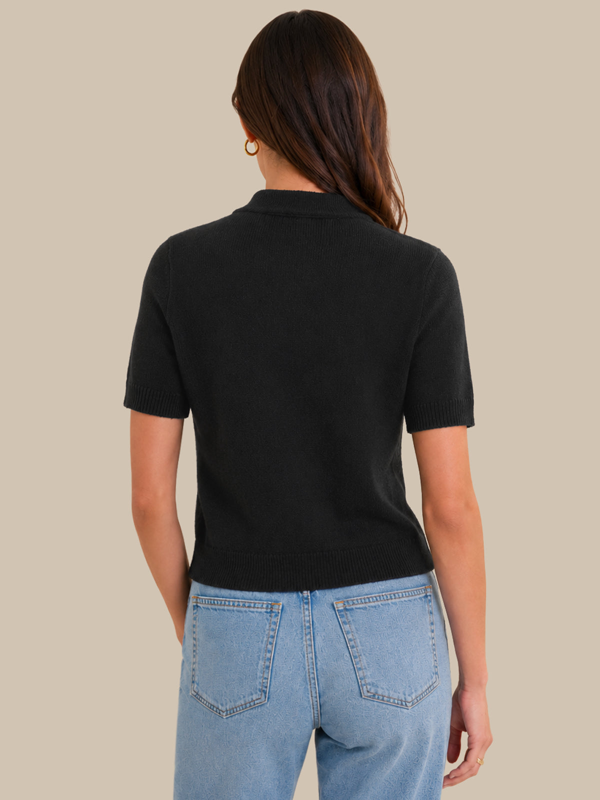 Tie Neck Short Sleeve Cardigan