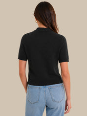 Tie Neck Short Sleeve Cardigan