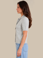 Tie Neck Short Sleeve Cardigan