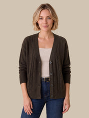 Cable Knit V-Neck Cardigan