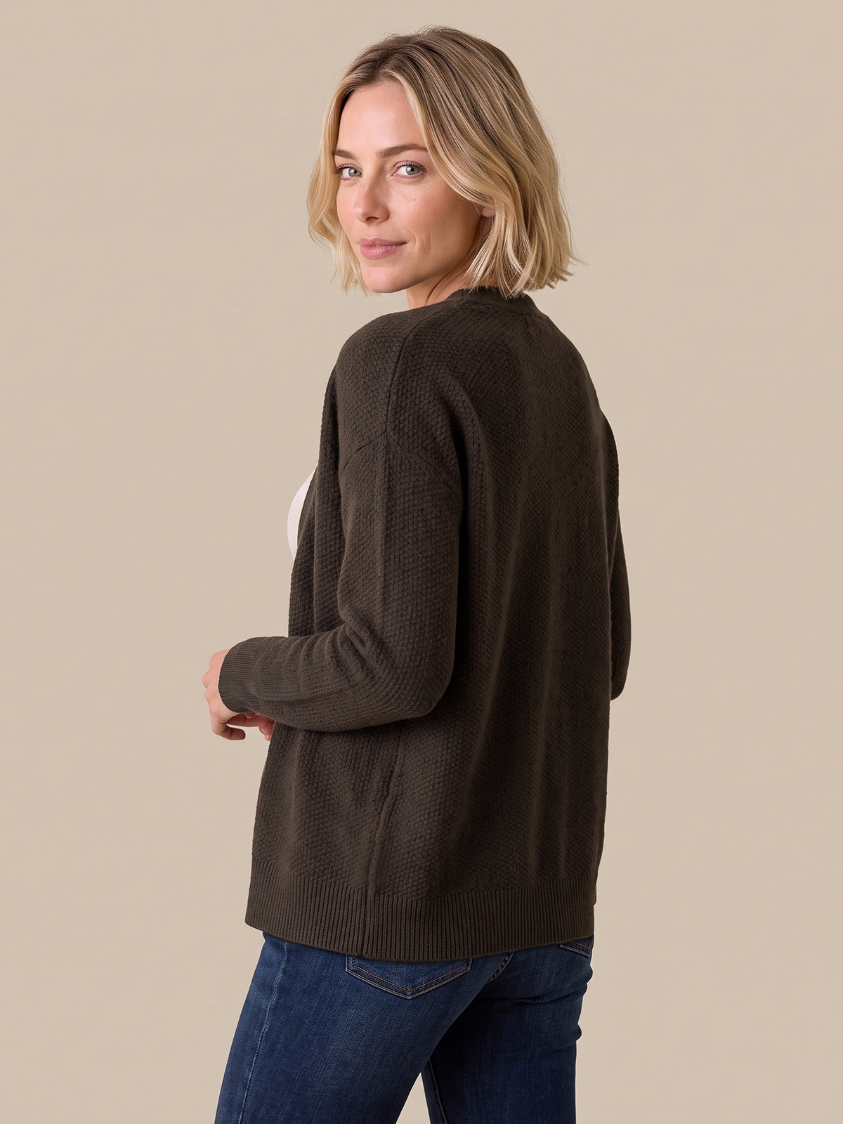 Cable Knit V-Neck Cardigan