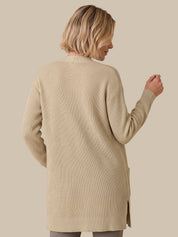 Long Lurex Open Front Cardigan