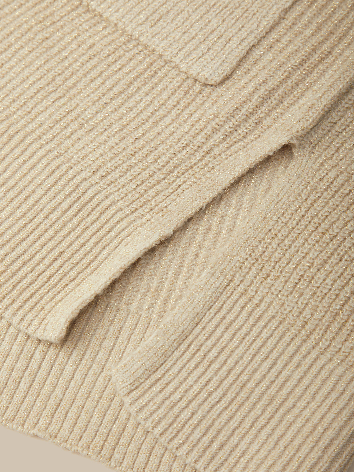 Long Lurex Open Front Cardigan