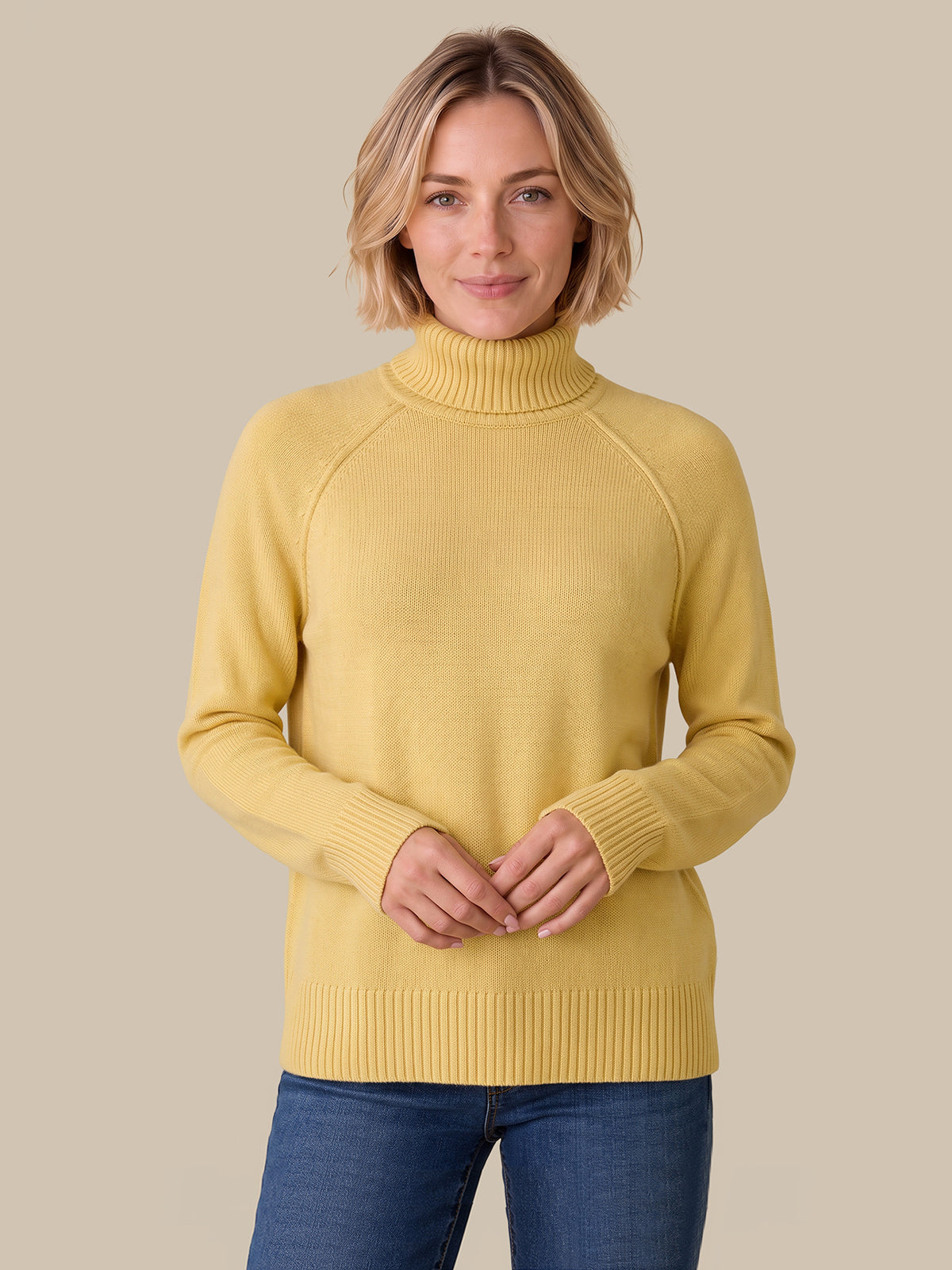 Raglan Sleeve Turtleneck Sweater