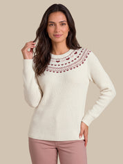 Crewneck Hearts Fair Isle Pullover