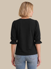 Lace Trim V-Neck Top