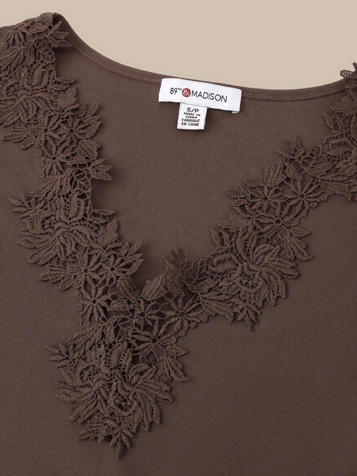 Lace Trim V-Neck Top