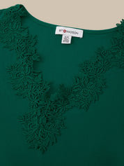 Lace Trim V-Neck Top