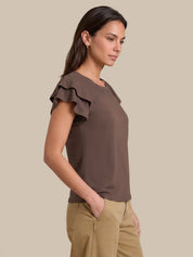Double Flutter Sleeve Tee
