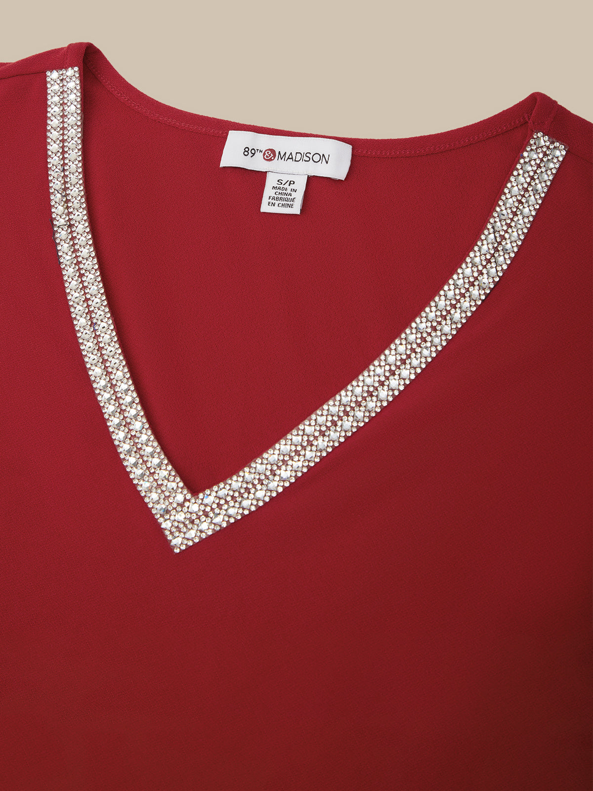 Gel Tape V-Neck Puff Sleeve Top