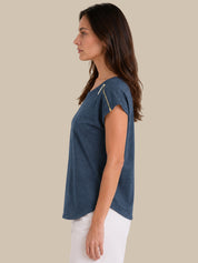 Zip Detail Dolman Sleeve Top