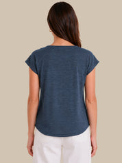 Zip Detail Dolman Sleeve Top