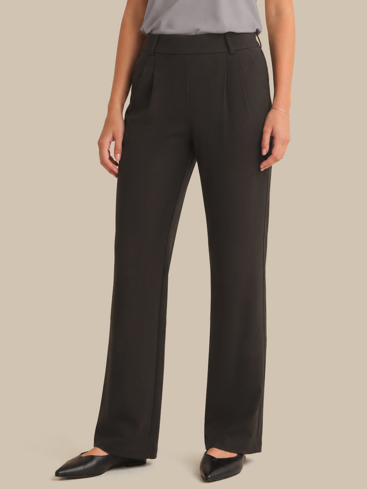 Luxe Ponte Straight Pull-On Pants
