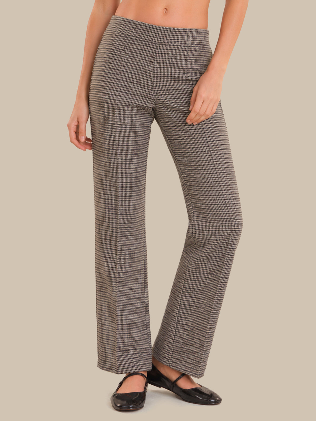 Pintuck Double Knit Wide Leg Pants