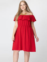 Plus Ruffle Off The Shoulder Dress