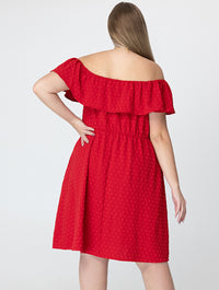 Plus Ruffle Off The Shoulder Dress