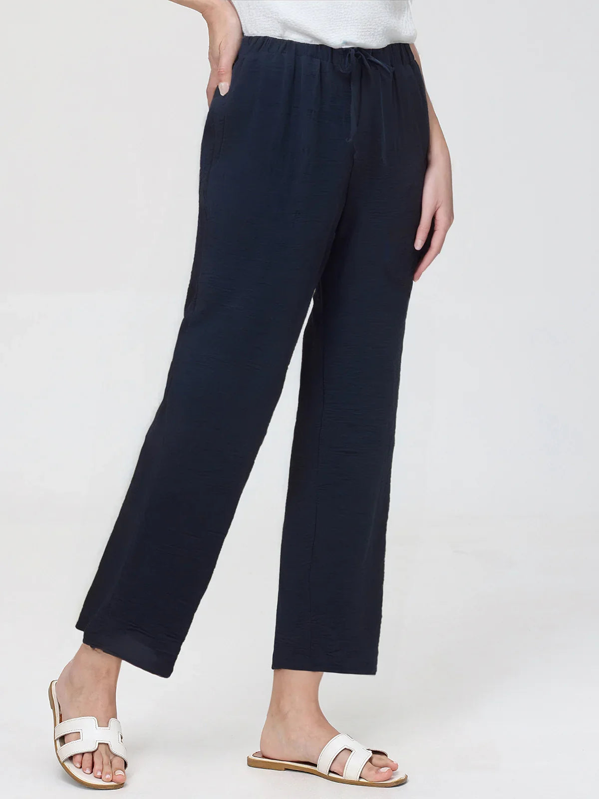 Drawstring Wide Leg Pants