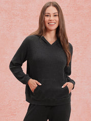 Waffle Knit Hoodie
