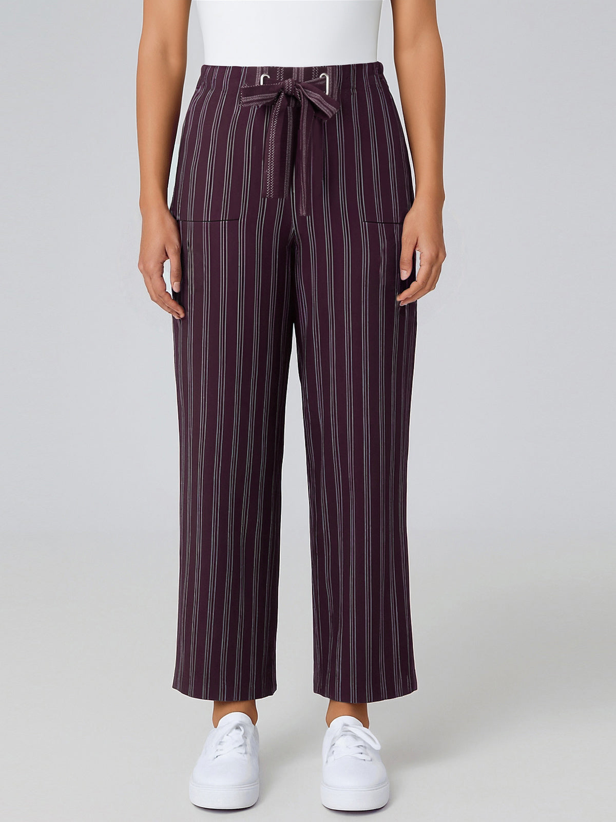 Stripe Wide Leg Drawstring Pants